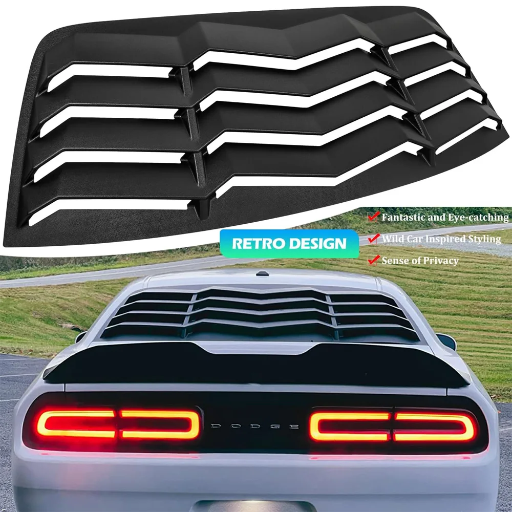 

Задние оконные жалюзи для Dodge Challenger 2008-2023 в стиле GT Lambo, на заказ, солнцезащитный козырек на лобовое стекло, ABS (матовый черный)