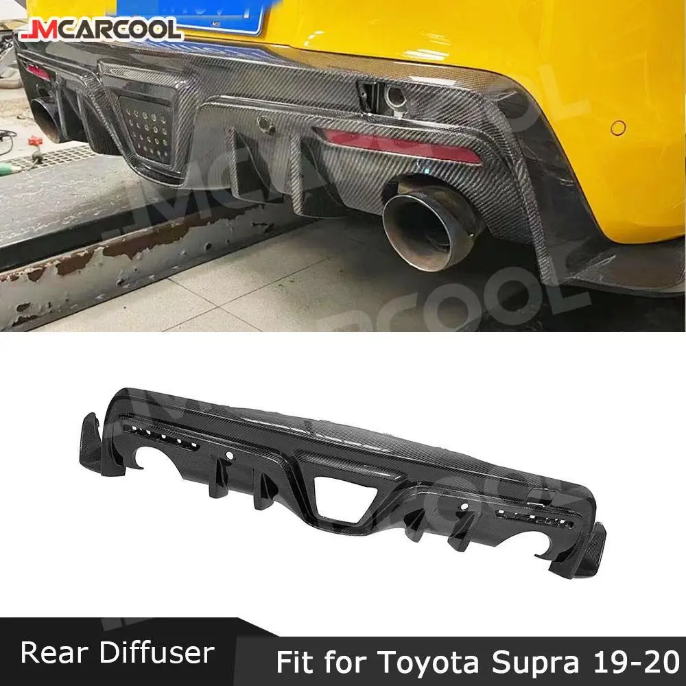 

Carbon Fiber Car Accessorise Rear Trunk Lip Diffuser with Lamp FRP Prime Bumper Covers For Toyota Supra 2019 2020