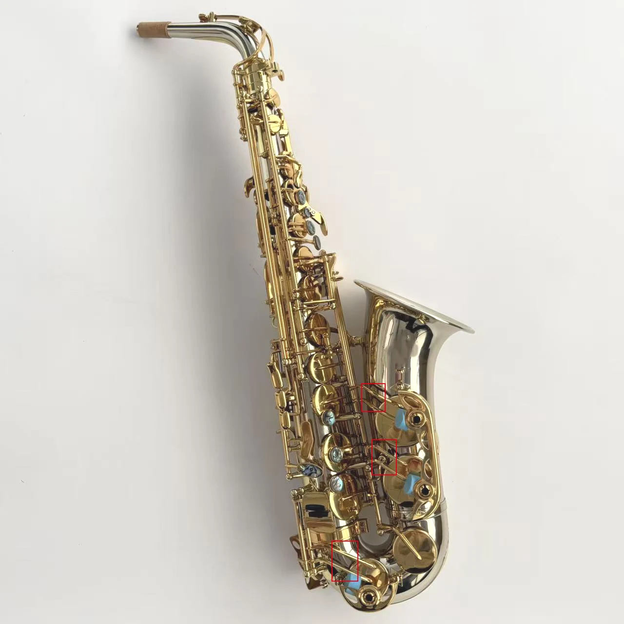 Handmade Nickel Silver Material Gold Lacquer Key Saxofon Alto with Abalone Key