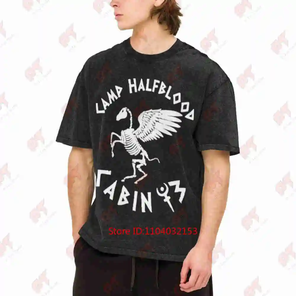 Camp Halfblood Cabin 13 Hades Nico Di Angelo Vintage Washed Tee Pure Cotton T-Shirt