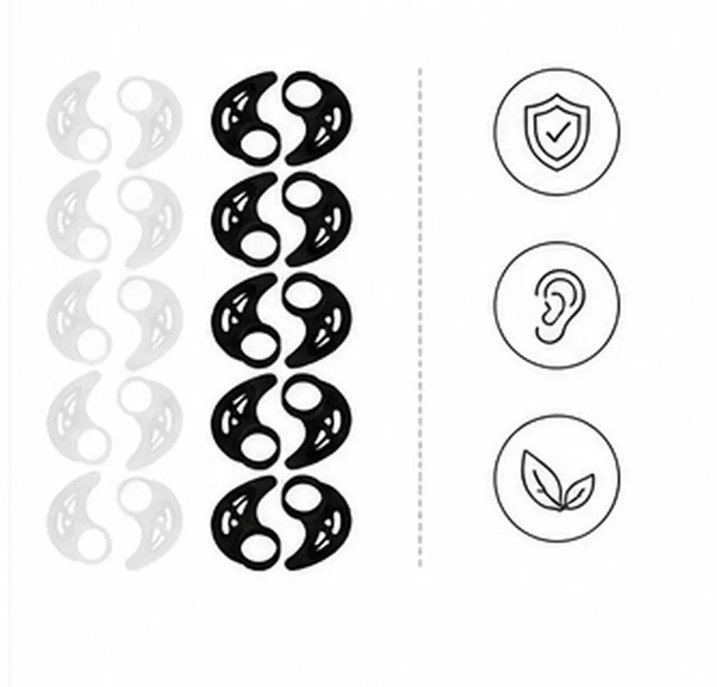 10Pairs Premium Silicone Earphone Clip Hook Earhook Compact Portable Easy Install Sports Headphone Ear Hook Protective Earhooks