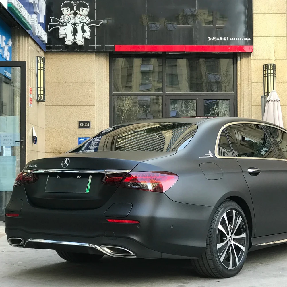 Auto Vinyl removable Car Body Film Stretchable Premium PET Car Wrap Air Release Easy to Install Matte Chrome Black