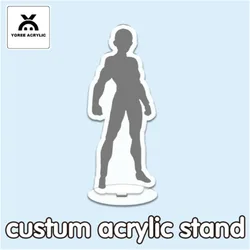 Soporte acrílico personalizado para figura de Anime, llavero con estampado de doble cara, tablero de exhibición recubierto