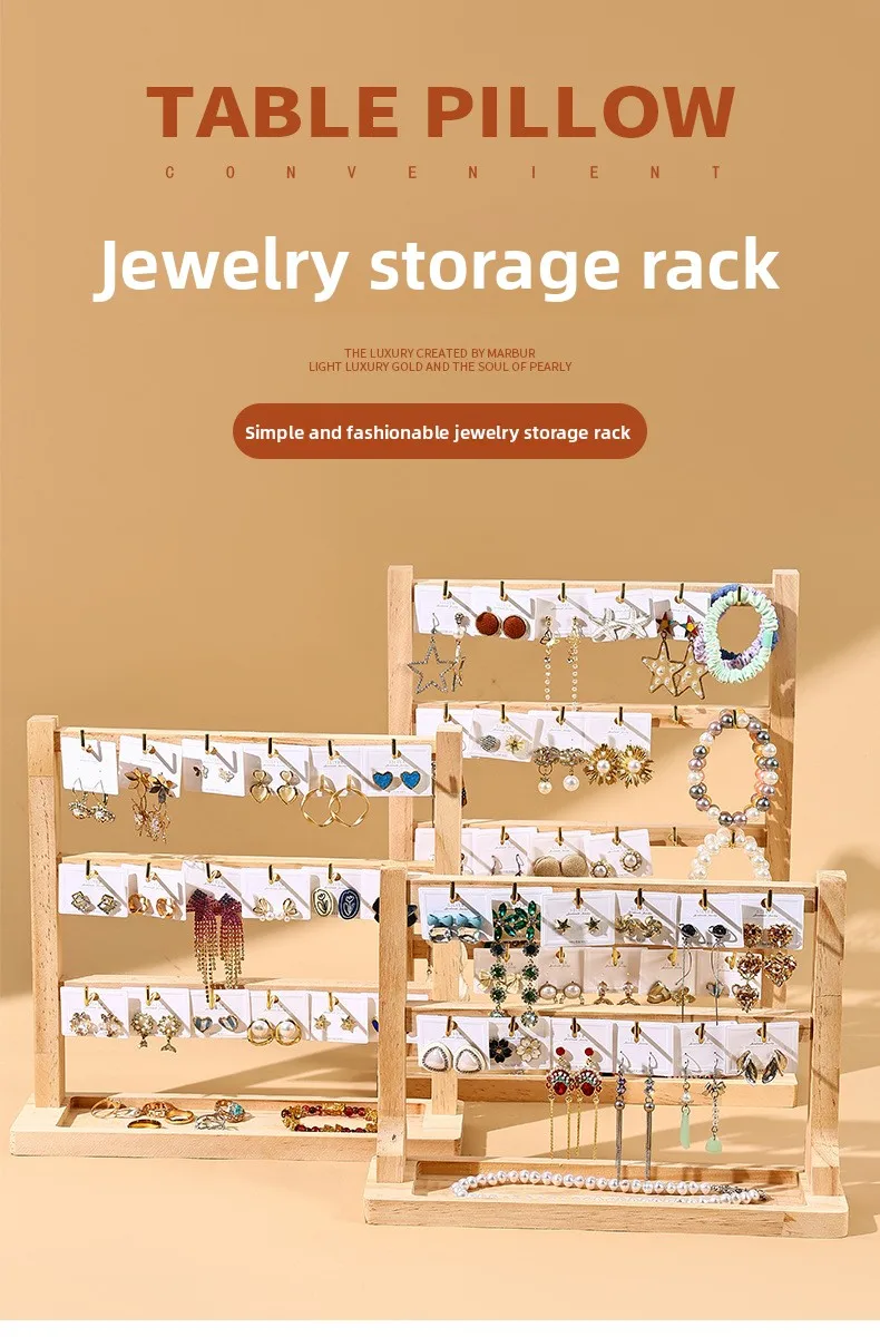 Jewelry Keychain Earrings Pendant Display Stand Solid Wood Trinket Hanger Hook Premium Sense Stall Store Counter