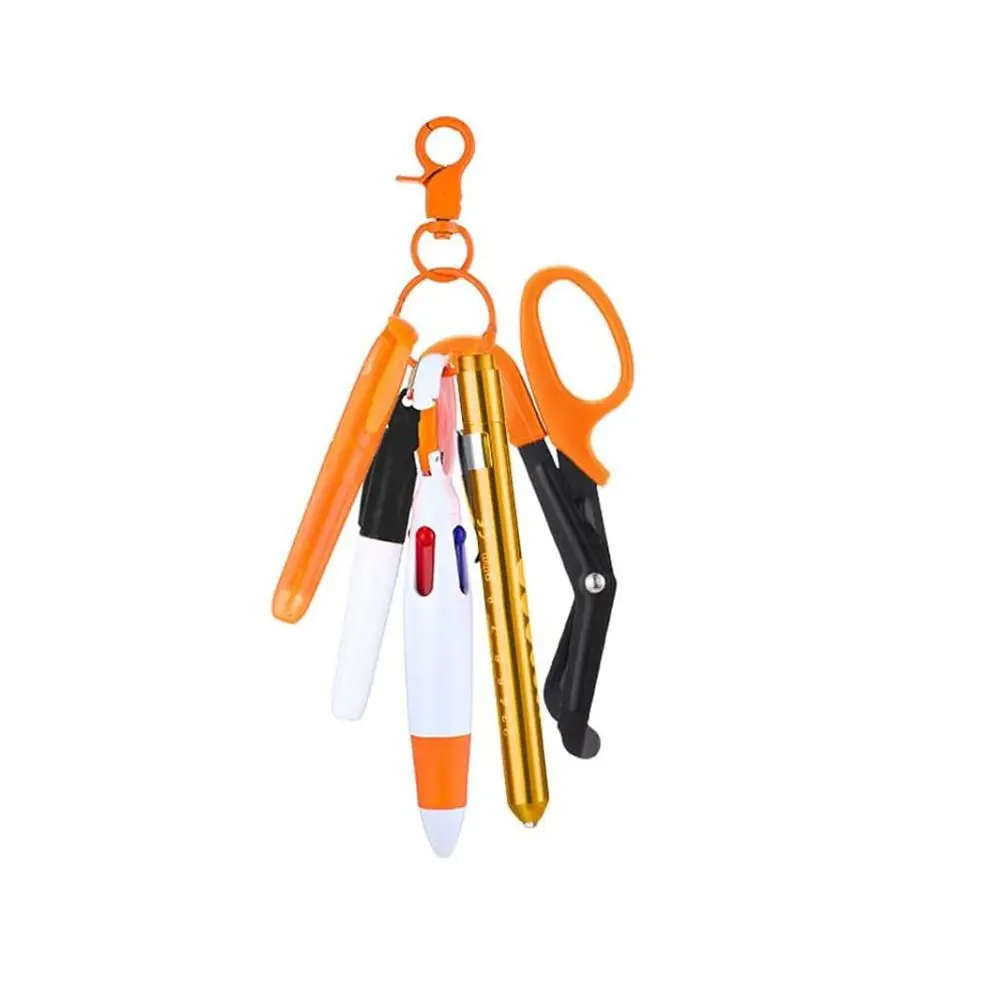 Gift Retractable Nurse Pen Set Multi-Functional LED Light Badge Keychain Badge Reel Office