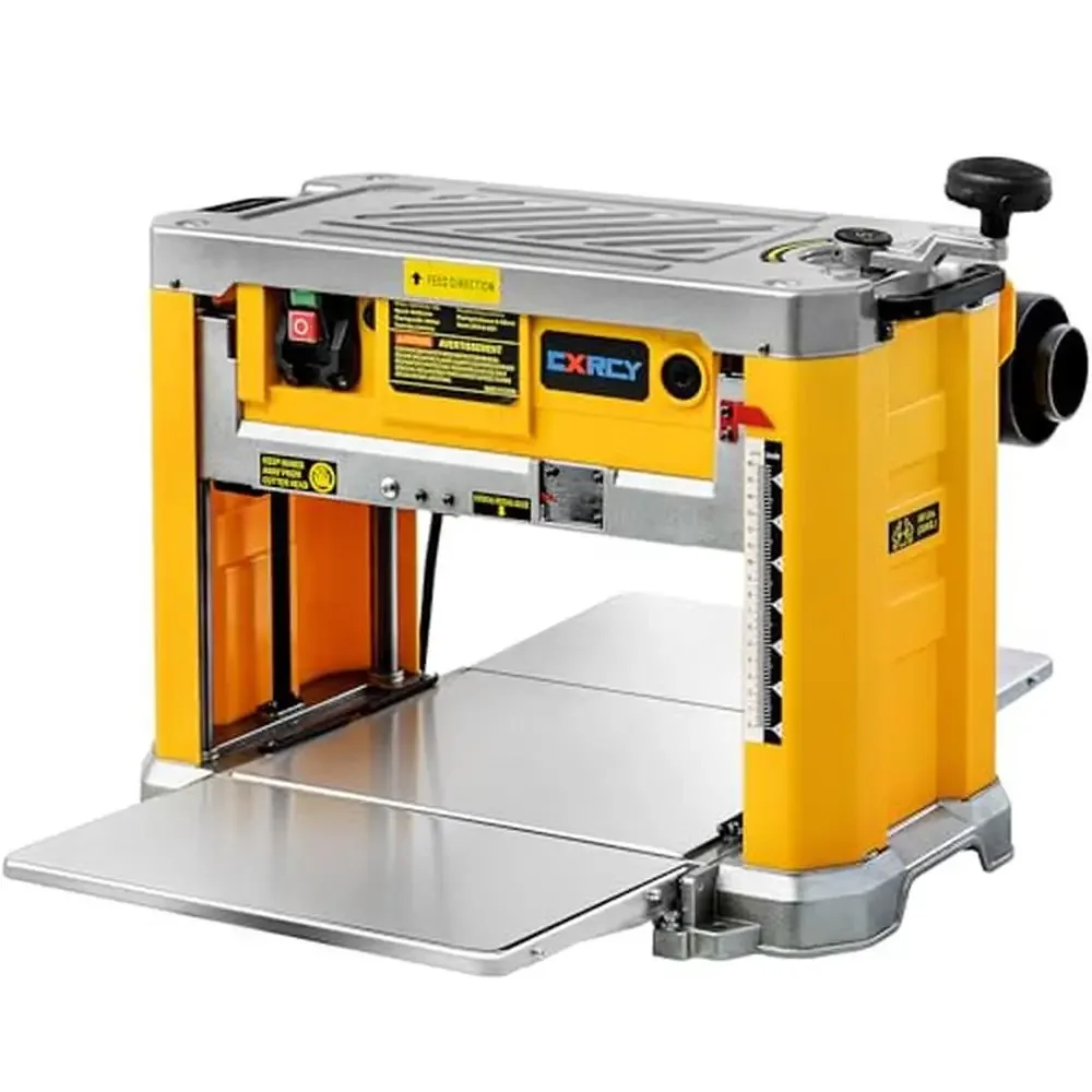 Benchtop Thickness Planer Three-Solid Steel Blade 2000W 15-AMP 20,000 RPM Cutter-Head Speed Dust Removal System Stability