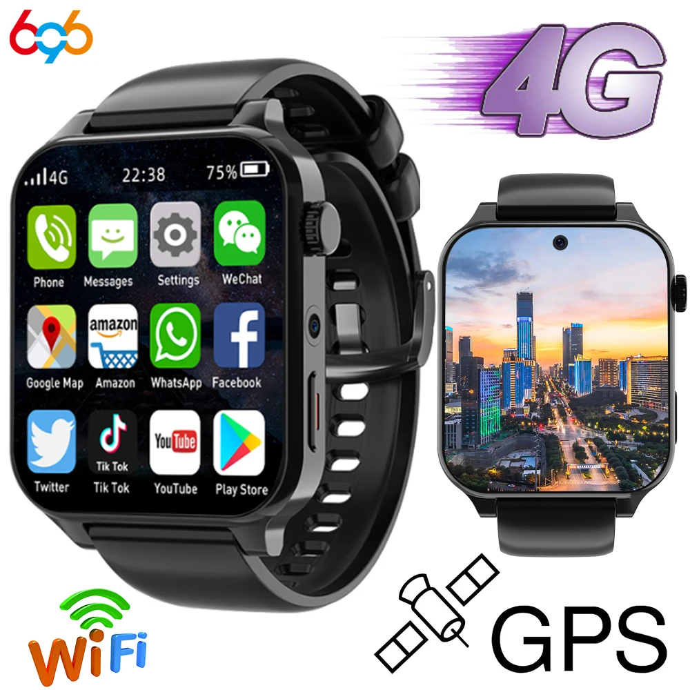 2024 New 1.99 Inch 4G Call RAM 4GB ROM 64GB Smart Watch Dual Camera Heartrate Testing GPS Wifi Waterproof Sports Men Smartwatch