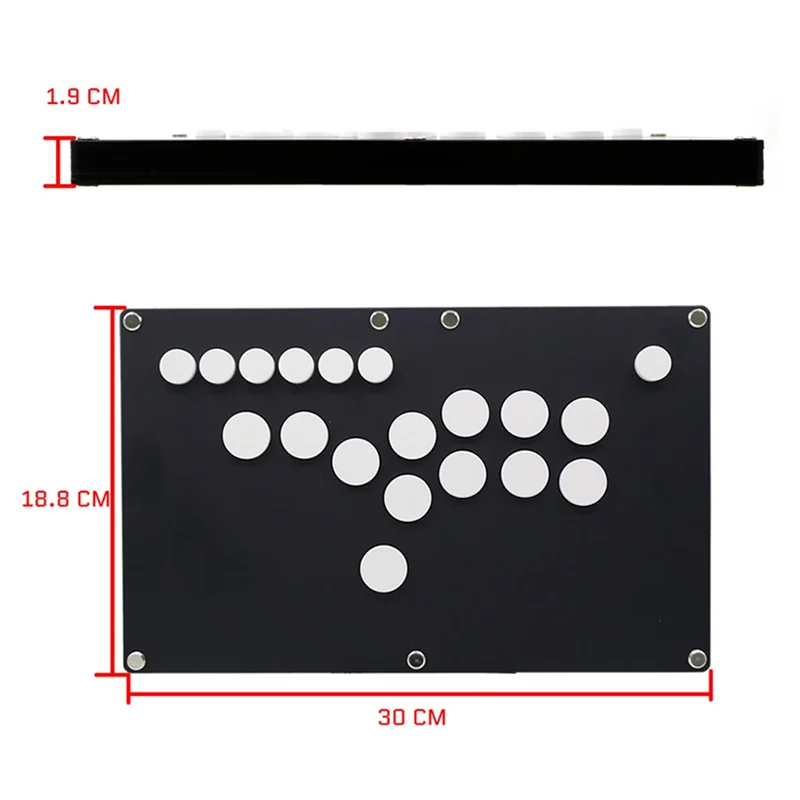 AM-DIY Ultra-Thin All Buttons Arcade Joystick Fight Stick Game Controller for //PC/ USB Hot-Swap Cherry MX,B