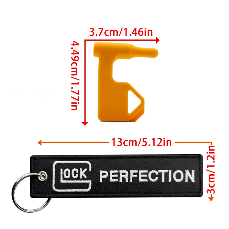 Taktyczna flaga bezpieczeństwa komory Glock Perfection Tag Dwustronny brelok do kluczy z haftem i wbudowaną płaską główką