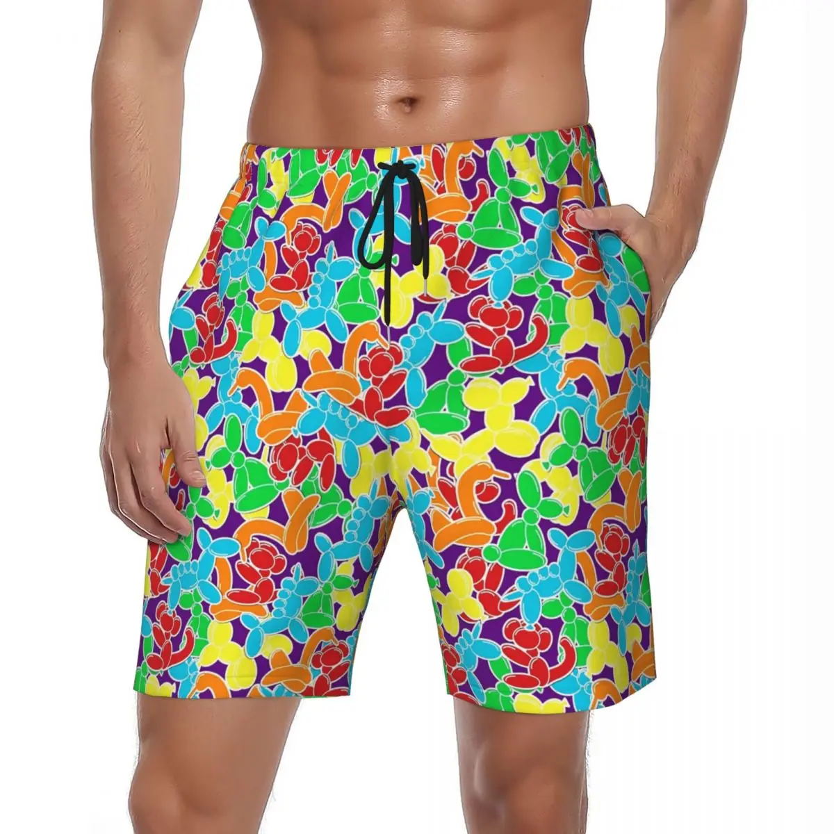 

Swimsuits Balloon Dog Animals Board Shorts Summer Colorful Casual Beach Short Pants Males Design Sports Comfortable Beach Trunks