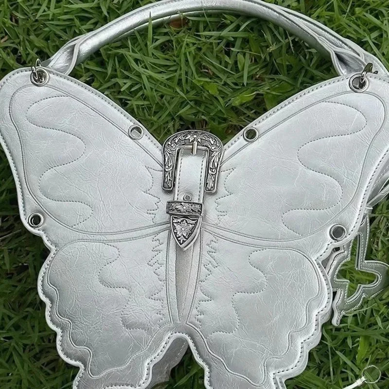 Y2K Butterfly Bag Women Punk Killer Bag Handheld Crossbody Shoulder Bag Sweet Girl Irregular Removable Stereoscopic Backpack New