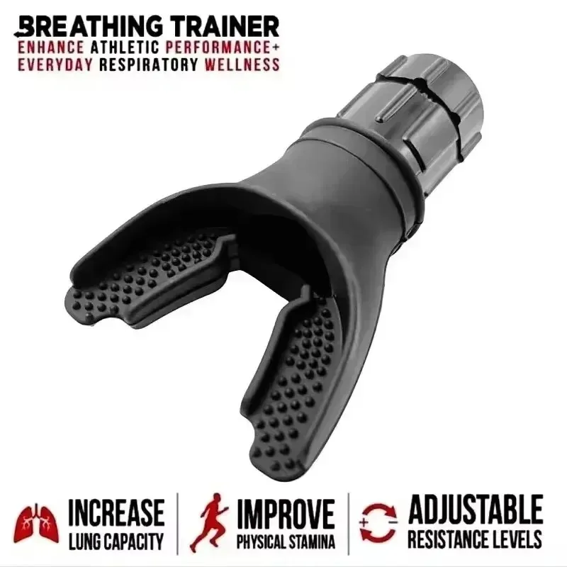 

New Sports Breathing Trainer Portable Lung Capacity Abdominal Breathing Trainer With Adjustable Intensity Knob Improve Strength
