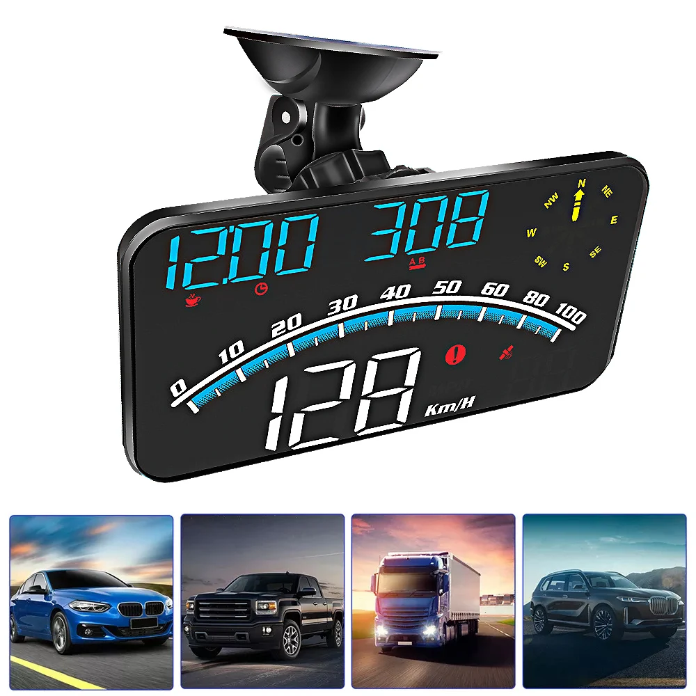 

With Overspeed Fatigue Driving Alarm G10 Universal HUD Head Up Display Speedometer GPS Odometer LED Display Windscreen Projector