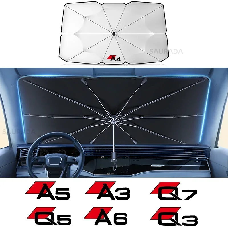 

Car Windshield Sun Shade Blocks, UV Ray Reflector Umbrella, For AUDI A1, A3, 8p, A4, B4 A5, A6, A7, A8, Q2, Q3, Q5, Q7, Q8, TT