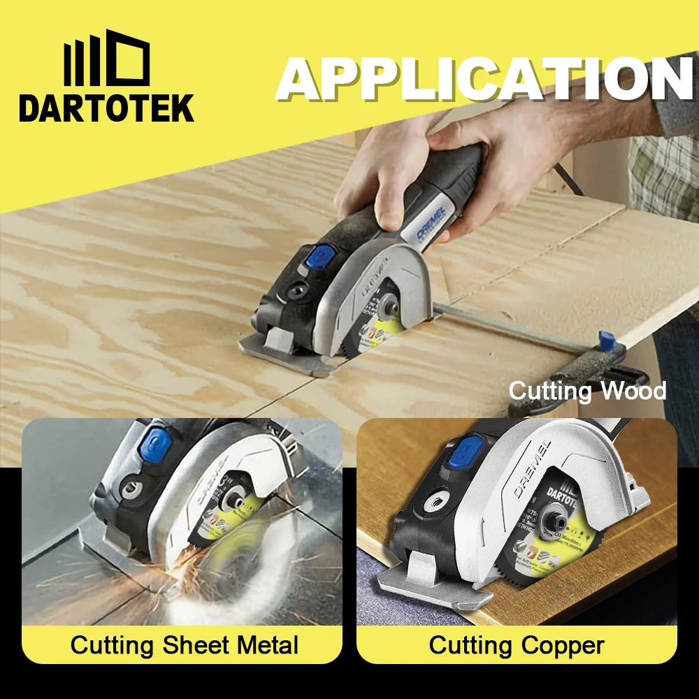 DARTOTEK Dia75mm 1/3/5/10 Uds disco de corte superfino HSS cortador de Metal blando tubo de cobre aluminio madera Mini cortador de disco hoja de sierra