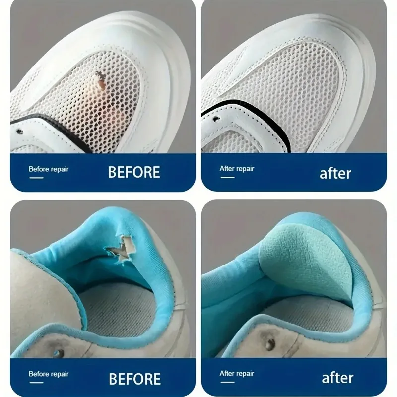 6 Stück selbstklebende Schuhflicken, starke, wasserdichte Reparatur für Löcher, Stoff, Netzstoff, unsichtbare Schuhreparatur, nahtlose Schuhreparatur – Detail 6