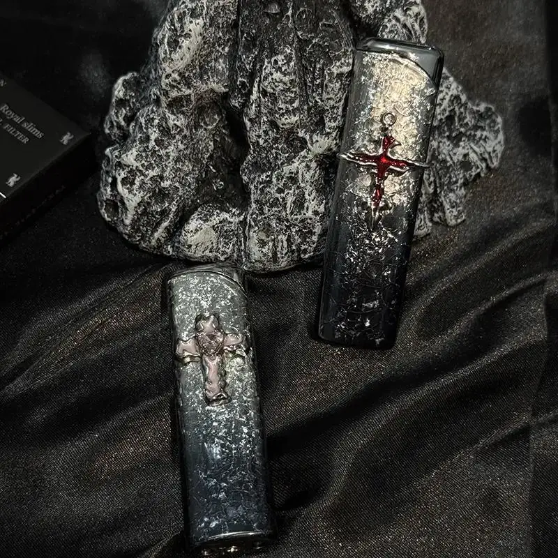 

Original Handmade 3D Ice Flower Premium Gift Gift Metal Windproof Lighter Direct Charge Green Flame Inflatable Lighter