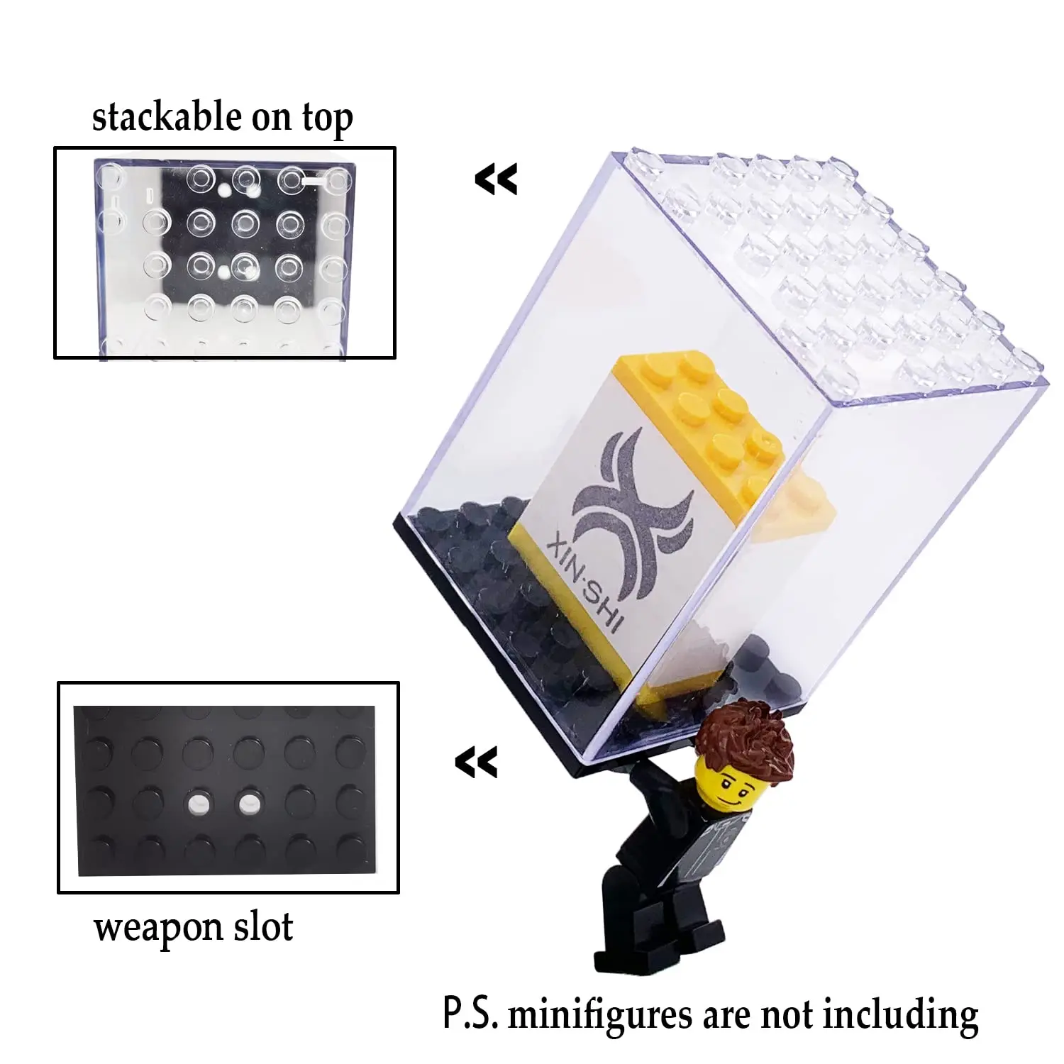 Small Particle Building Block Acrylic Display Box For Lego Minifigures,Dust-Proof Building Block Display Case For Figures Doll