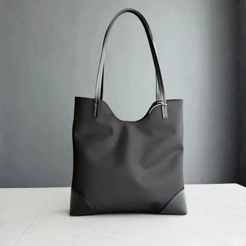 Tote Bag Oxford Top Grain Leather Commuting Versatile Laptop Lightweight Fashion Shoulder Women Durable Design