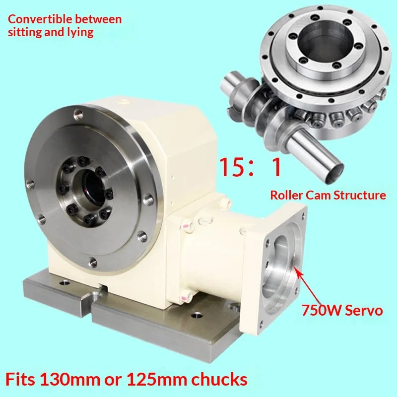 Horizontal/Vertical CNC Indexing Head (A-Axis/Rotary Axis) for Bench Drills – High-Precision Roller Cam Reducer