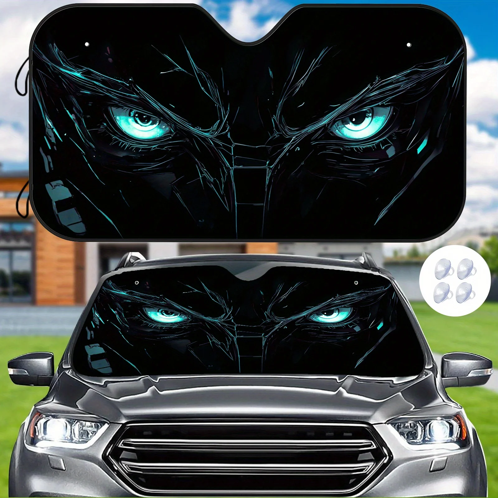 

Солнцезащитный козырек для автомобиля Tech Magic Eye, козырек на лобовое стекло, высокоэффективная теплоизоляция и устойчивость к царапинам, сохраняет внутреннее прохладу