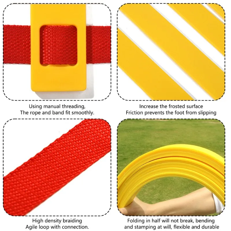 야외 축구 속도 훈련 민첩성 사다리 나일론 스트랩 축구 사다리 장비 스포츠 피트니스 러닝 워밍업 훈련 도구