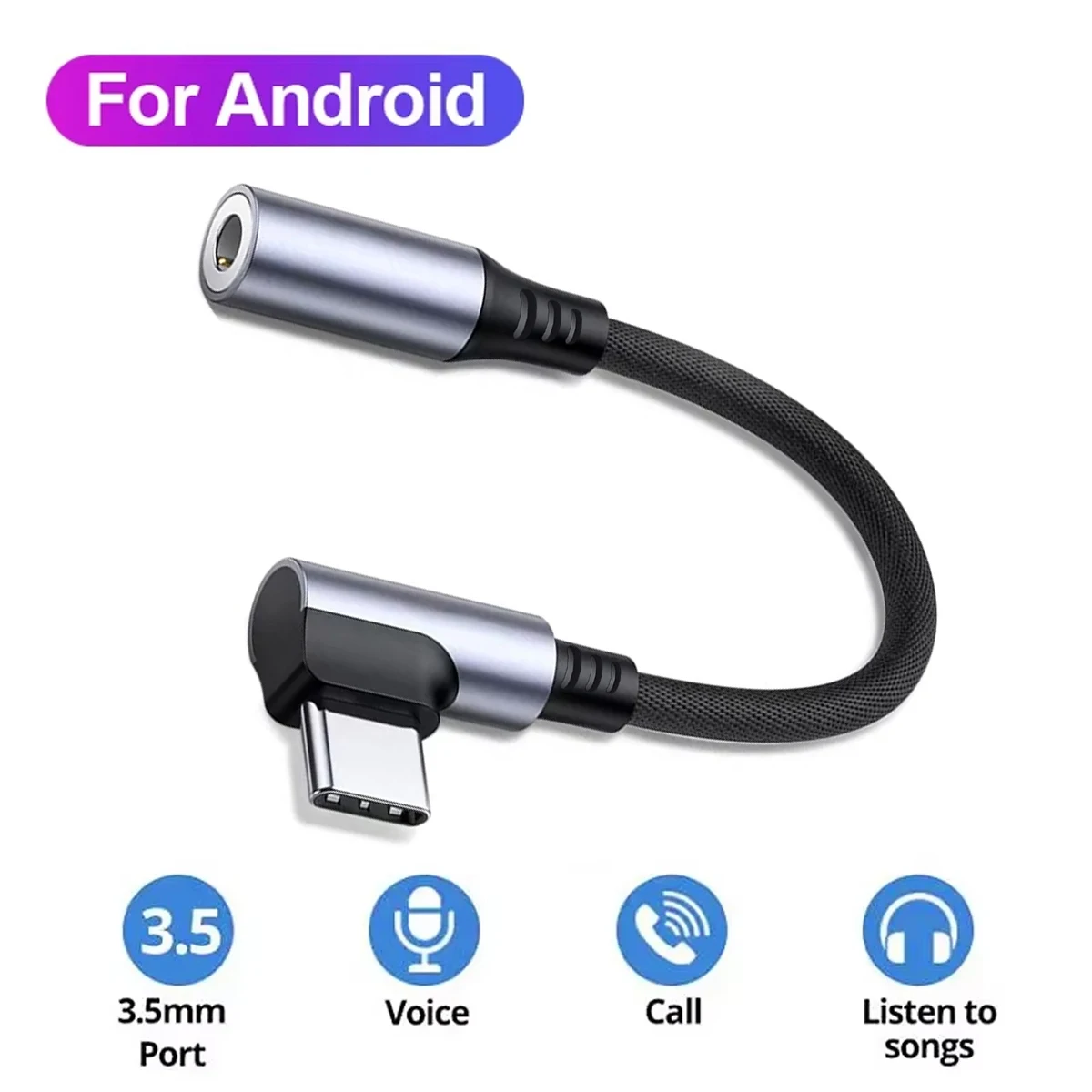Elbow USB C Type C To 3.5mm Jack Earphone Adapter TypeC 3 5 Audio Cable Converter For iphone 16 15 Pro Max For Samsung Xiaomi