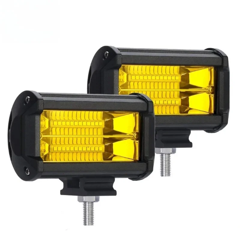 Car LED Yellow Spotlight Work Light 5-inch 72w Long Strip Light Off-road Vehicle Maintenance Spot Light