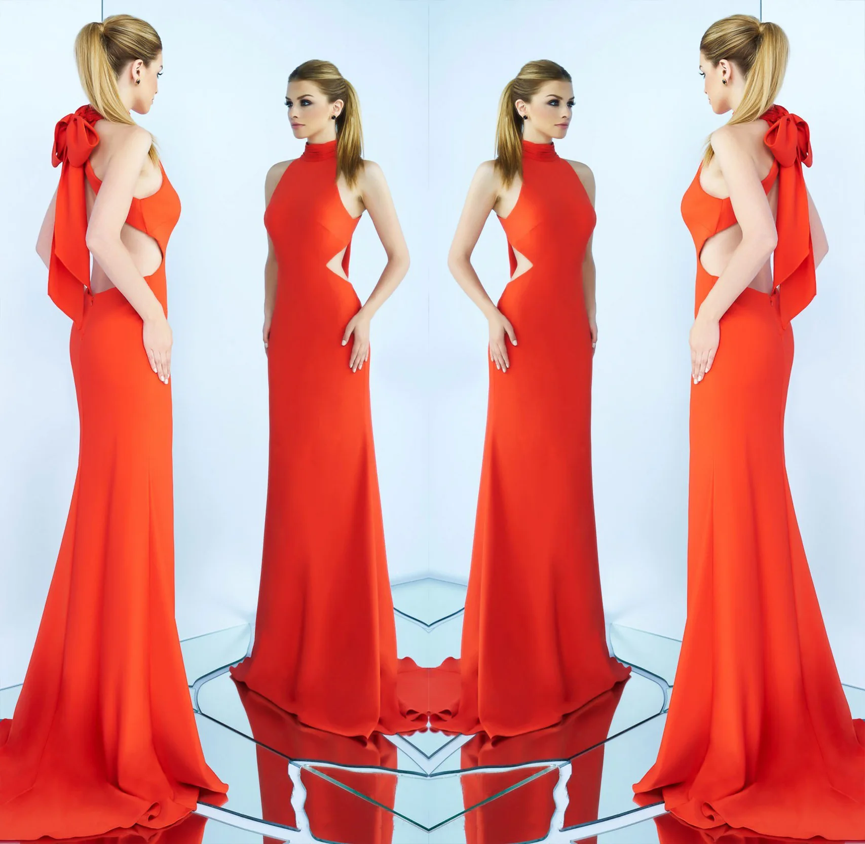 

2023 New Season Creative With Neck Tie And Temperament Long Skirt For Women's Evening Dress