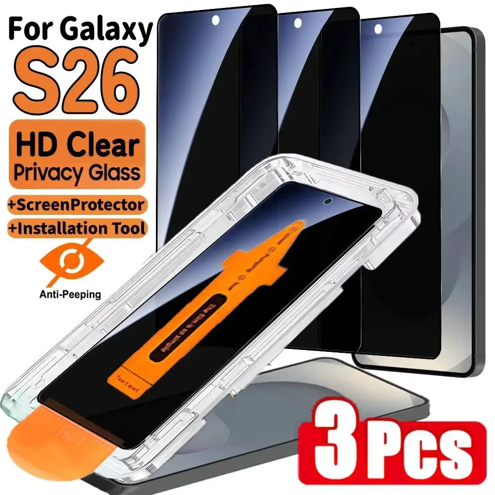 

1-3Pcs Privacy Screen Protectors The For Samsung S26 Edge S25 S24 Ultra S23 S22 S21 Fingerprint Unlock Tempered Glass