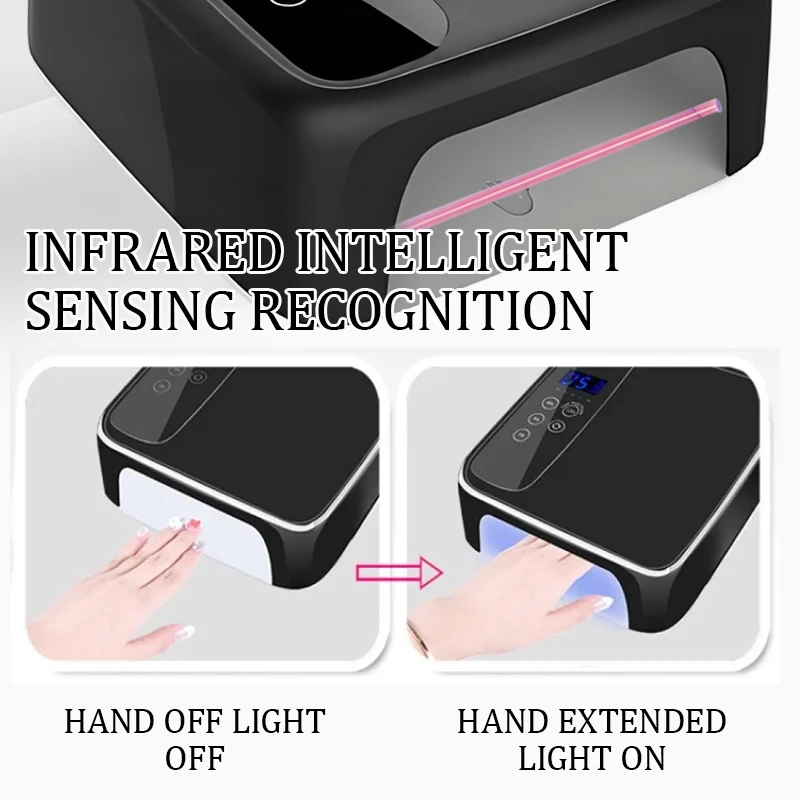 Plug-in LED Gel Nail Lamp UV 72W Not Rechargeable 15600mAh Professional Gel Nail Drying Lamp Suitable for All Gel Nail Products