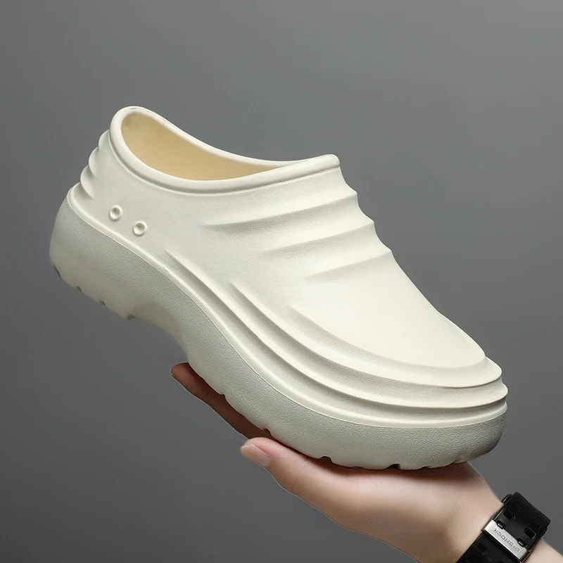 2025 Summer Chef Shoes Anti Slip and Oil Proof Work Shoes Lazy Slippers Casual Trendy Slipper One Step Fashion Garden Shoes - Product Main Image