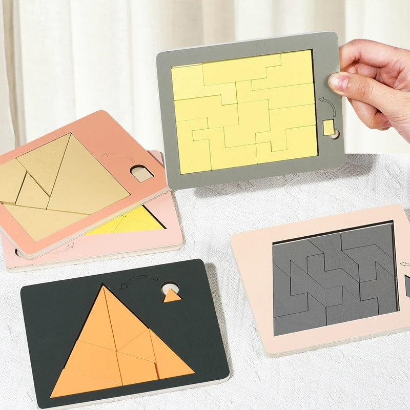 Puzzle in legno fuori niente Tavola di legno per bambini Montessori Puzzle di apprendimento 3D Tavole di attività educative precoci Giocattoli per bambini