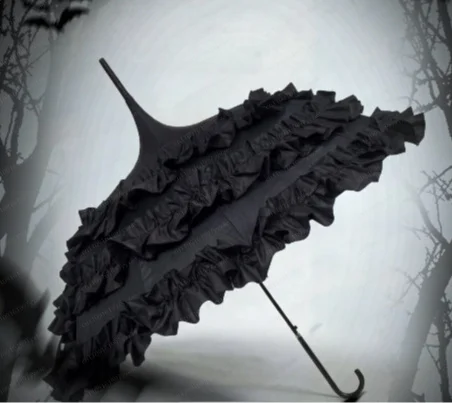 Baota type vinyl sun protection princess umbrella semi-automatic long handle rain umbrella LOLITA
