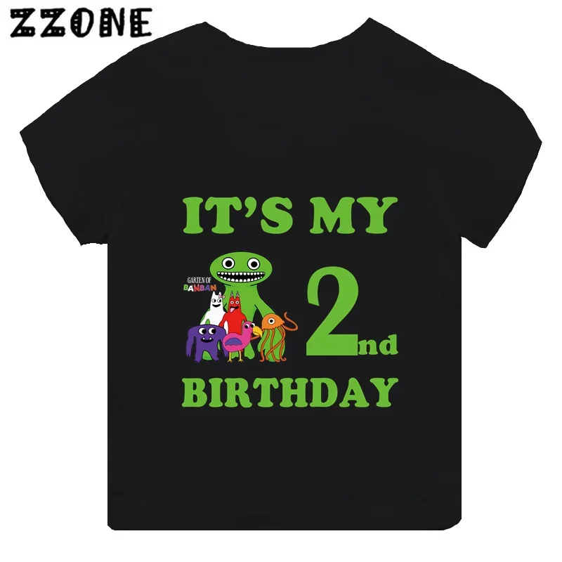 Hot Game Garten of Banban Print Kids Clothes It\'s My 1 2 3 4 5 6 7 8 9 Years Birthday Boys Girls T shirt Baby Children T-Shirts