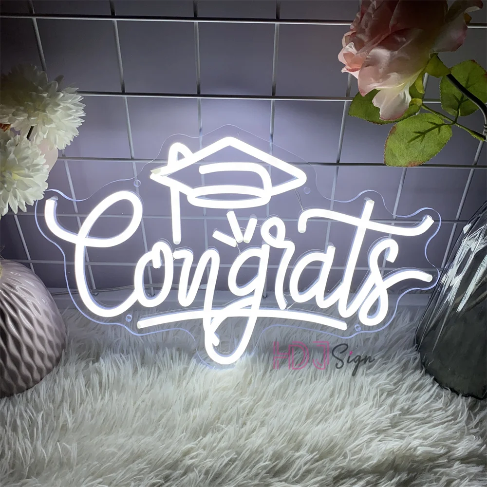 

Congrats Neon Sign Wall Hanging Room Decor 2024 Graduation Ceremony LED Neon Lights USB Graduation Decoration Neon Signs