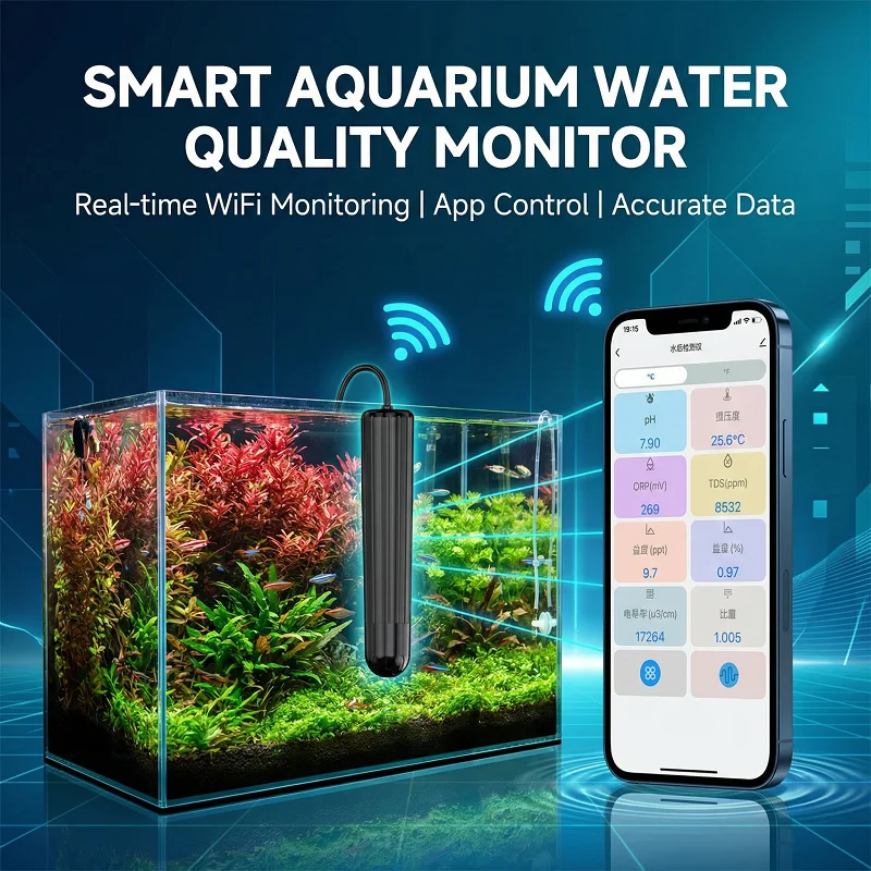 8 in 1 스마트 수질 측정기, 앱 알림 기능이 있는 - Ph Meter 리뷰 및 가격