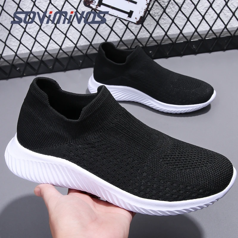 Vulcanized Shoes Men Sneakers Slip on Casual Shoes Men Loafers 2022 New Walking Zapatillas Hombre Plus Lightweight Breathable