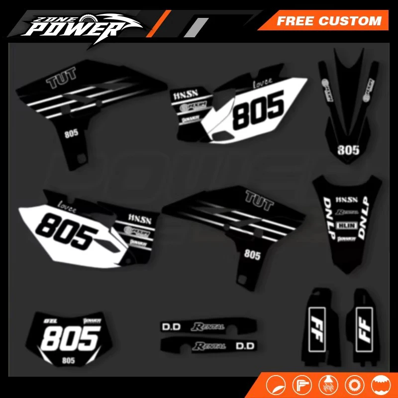 Powerzone For Yamaha WR450F WRF 450 WR 450F 2012 2013 2014 2015 Motorcycle Graphic Decals Sticker Kit Number Name Custom 04