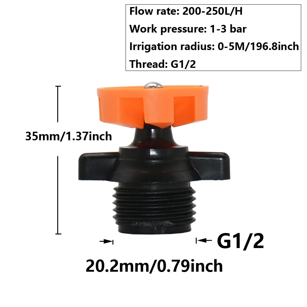 Garden Sprinkler 360° Rotation Irrigation Watering Nozzle System For Greenhouse Lawn Farm Watering