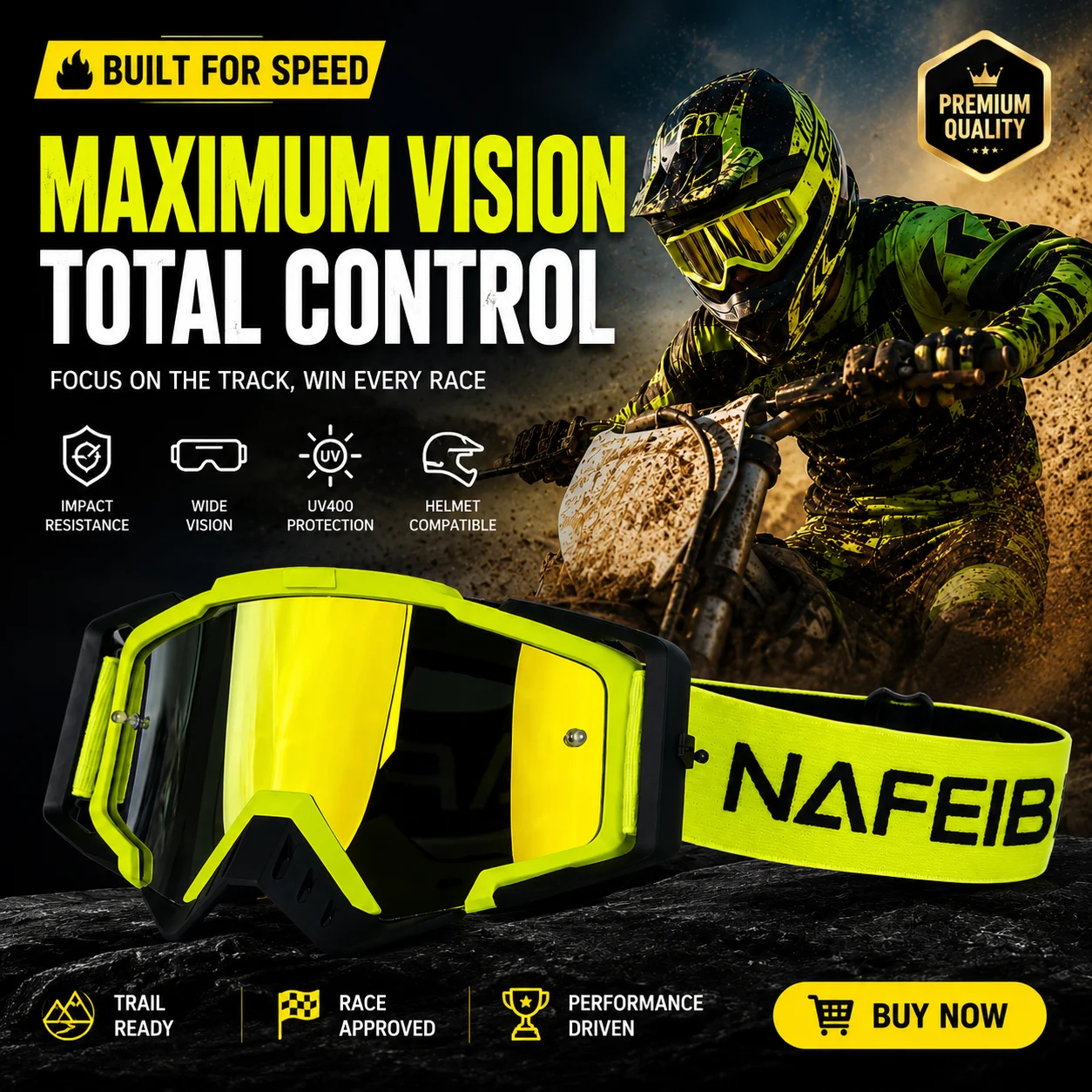Motocross Goggles Motorcycle MX ATV Off Road Racing Goggles Multi Color Frames Multi Lens Colors Helmet Compatible Eyewear