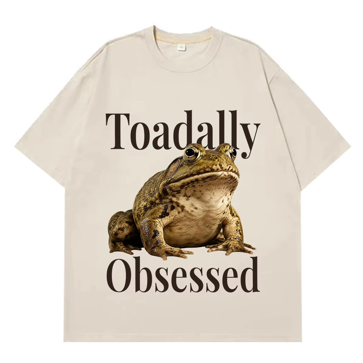 Funny Toadally Obsessed Toad Meme T-Shirt Men Women Hip-hop T-Shirts Short-sleeved Loose Casual Cotton Gothic Punk T-shirts