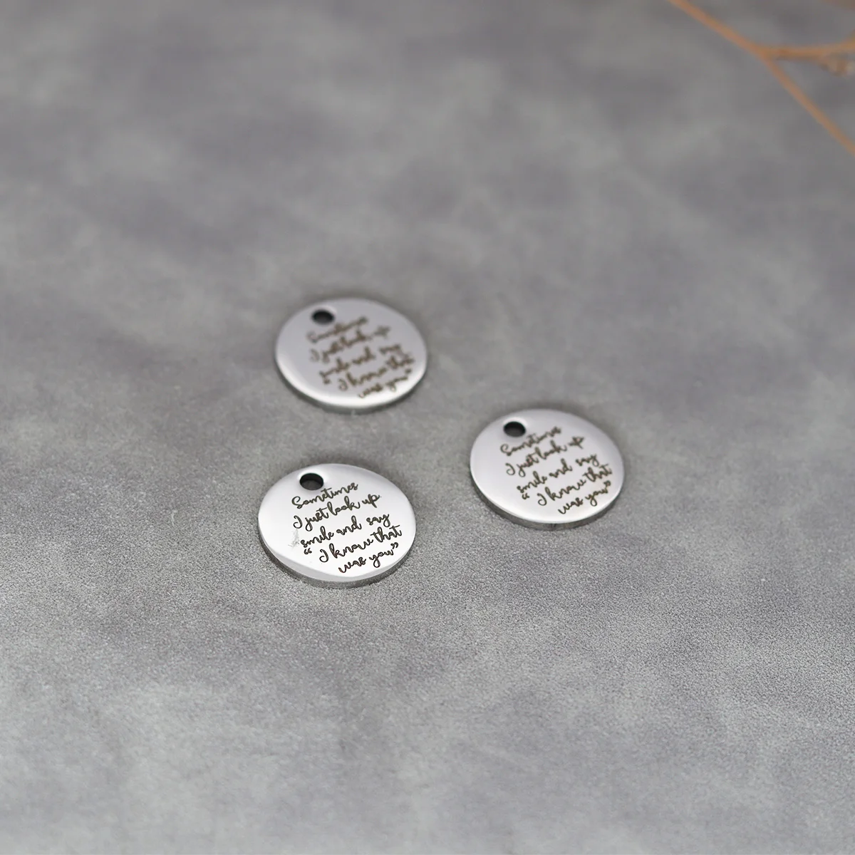 3pcs/Lot Sometimes I Just Look Up Smile and Say I Know That Was You Laser Engraved Charm For Jewelry Making Diy Bulk Accessories