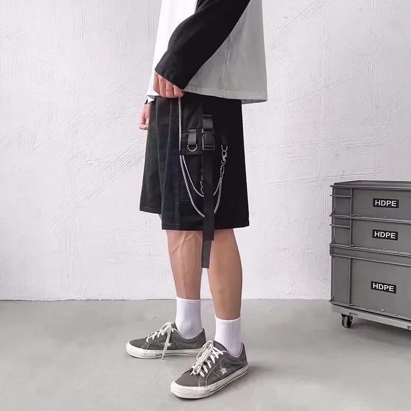 

Wide Leg Mid-length Cargo Shorts for Men Athletic Leisure Wear Stylish Urban Outfit Baggy Silhouette Summer Fashion