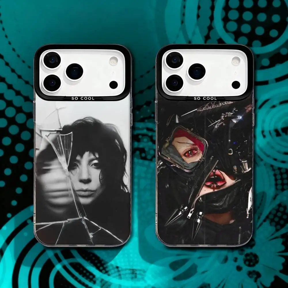 

L-Lady Gaga M-Mayhem Phone Case For iPhone 17,16,15,14,13,12,X,8,Pro,Max,Plus,SE4,Air,Mini HD Black IMD Matte