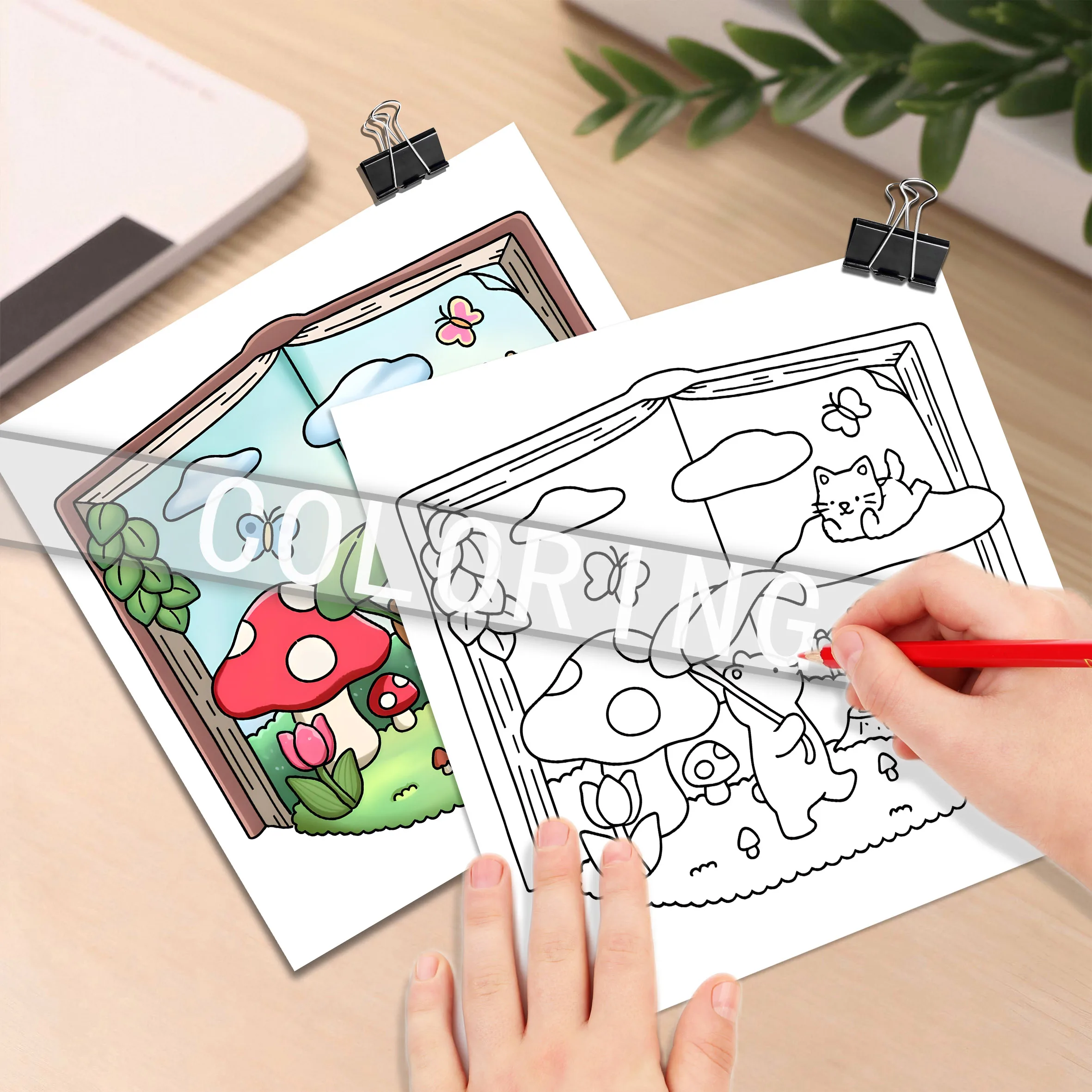 Animated Cute Animals Coloring Book: A Picture Book Adventure Featuring a Group of Friends