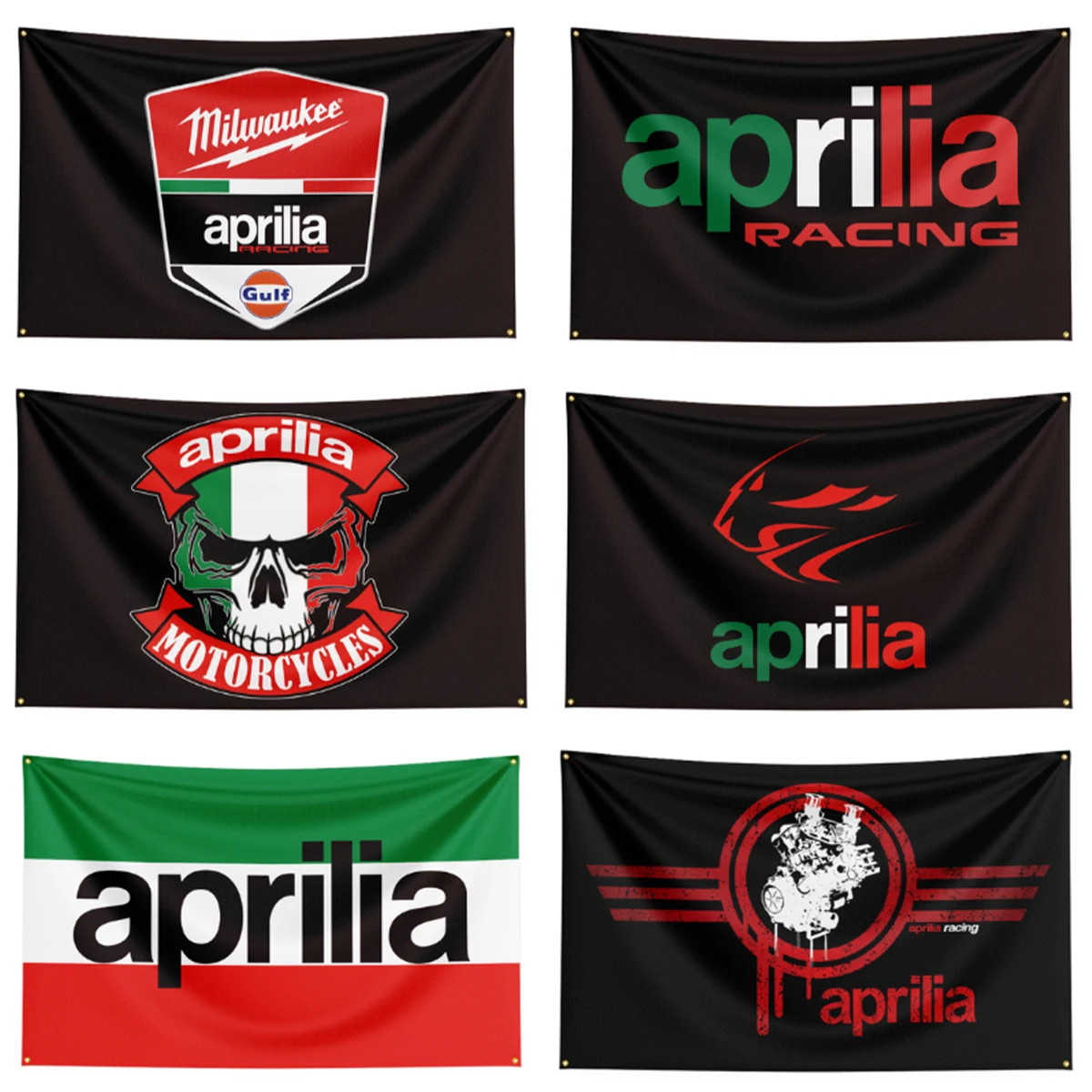 FLAGDOM-Bandeira Aprilia, Poliéster, Banner Impresso Motocicleta, Decoração, 90x150cm, 3x5ft