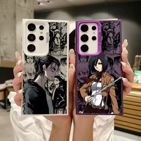 Eren Mikasa Attack on Titan S25Ultra Case For Samsung Galaxy S25 S24 S23 S22 S21 FE S20 Ultra Plus Luxury Shockproof Phone Cover