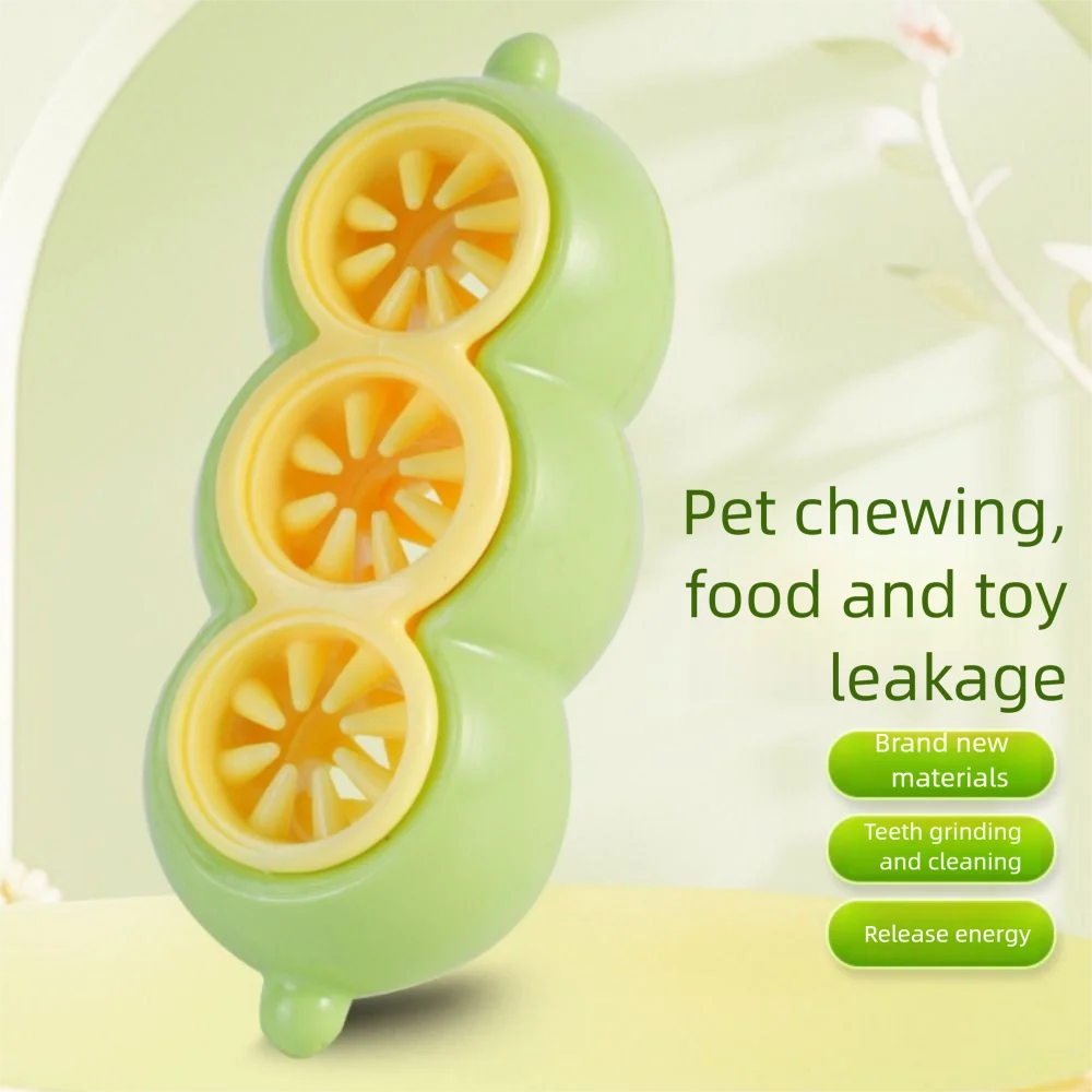 

Teeth Grinding Dog Relieve Boredom Toys Pea Shaped Bite-resistant Interactive Dog Feeder Teeth Cleaning Detachable