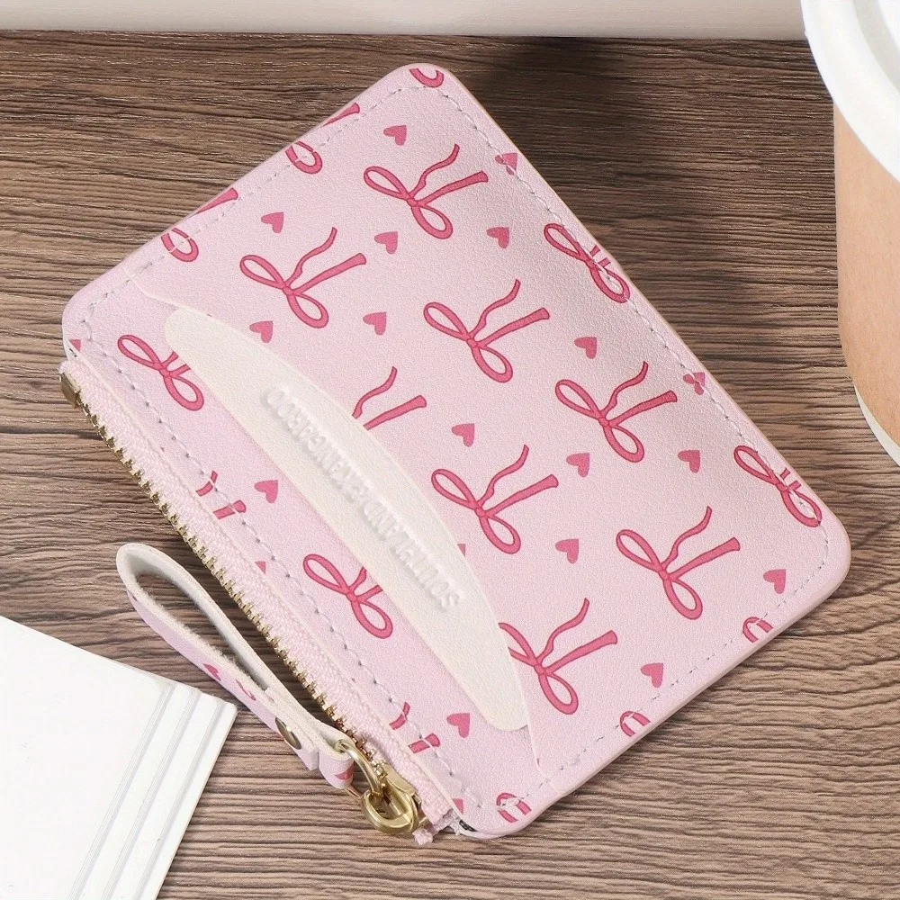 Fashion PVC Credit Card Holder Roomy Slim Card Case Small Lightweight Zipper Wallet for Women Girls